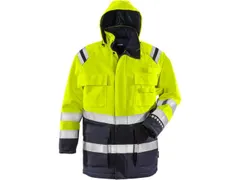 Fristads 109423 parka, fluo geel/marineblauw, maat XS, per stuk