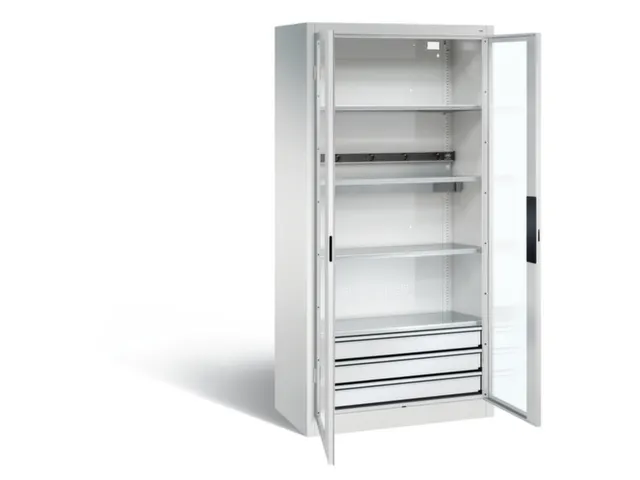 acculaadkast 1950x930x500mm 5stekkerdozen 230V cil.-slot front RAL7035