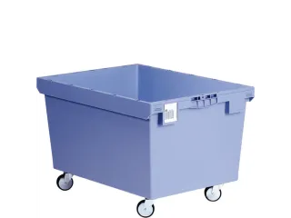 Mobiele Opslagbak Hoekig Pp 423x800x600mm 114 liter Open Wielen Blauw - 2