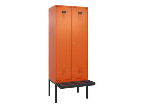 locker met bank,voor scheiding van kleding,HxBxD 2120x800x815mm,2vak