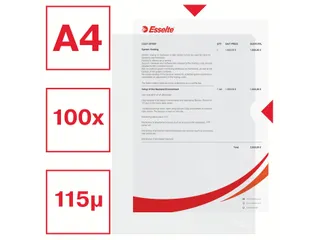 Insteekmap L-model Esselte standaard copy safe PP A4 transparant - 11