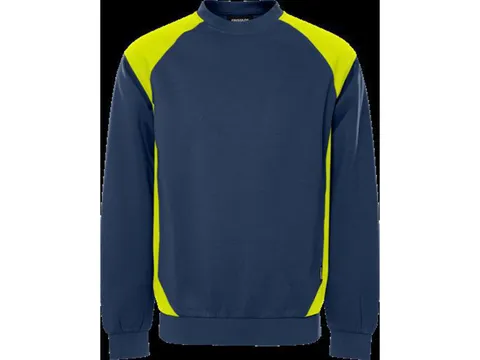 Fristads 7148 GSM sweater, blauw/geel, maat S, per stuk