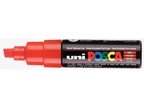 Verfstift Posca PC8K Brede punt 8mm schuin rood