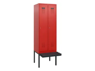 locker met bank,HxBxD 1950x600x815mm,2vak,vak B 300mm,cilinderslot - 2