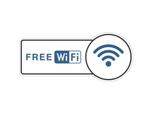 aanwijzingsbord,FREE WiFi,PVC,om te verlijmen,HxB 130x300mm