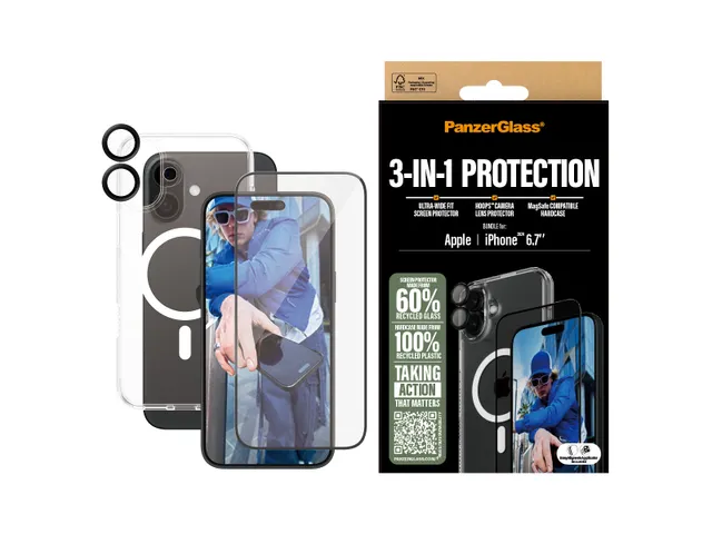 PanzerGlass 3-in-1 Protection Bundle iPhone 16 Plus, Apple, Apple -
