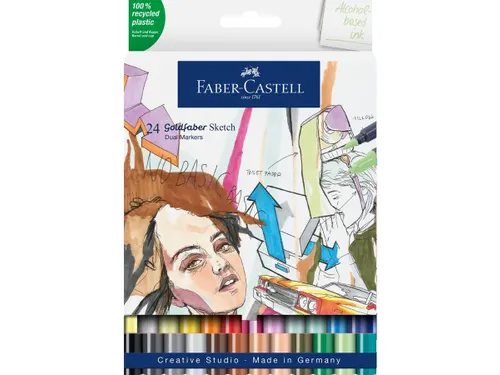 Sketchmarker Faber-Castell Goldfaber etui 24 stuks op alcoholbasis