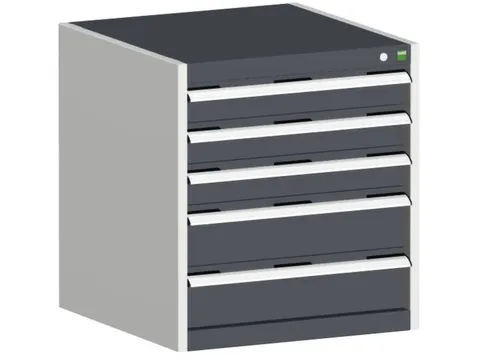 ladekast HxBxD 700x650x650mm 5laden romp RAL7035 front RAL7016