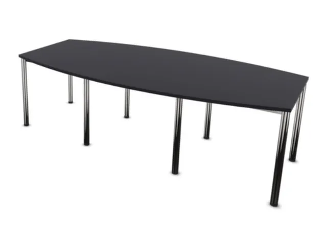 vergadertafel,HxBxD 740x2400x1200mm,vatvormig,CC-zwart