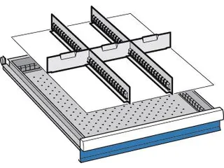 Indelingsmateriaal H 75mm 2gesleufde Lengteverdelers/3dwarsverdelers - 3