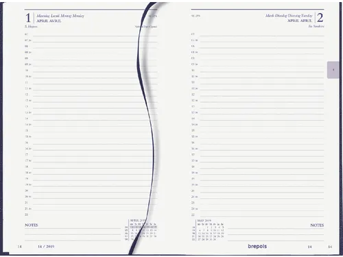 Agenda 2027 Brepols Saturnus Luxe 1dag/1pagina blauw