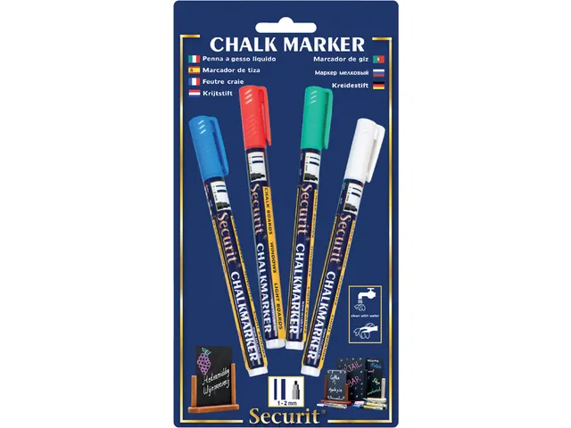 Krijtstift Securit Sma-100 Rond Assorti 1-2mm Blister à 4st