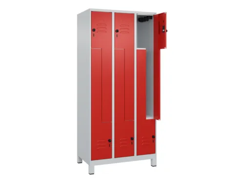 Z-garderobekast,HxBxD 1950x900x500mm,vak B 150/300mm,draaigrendel