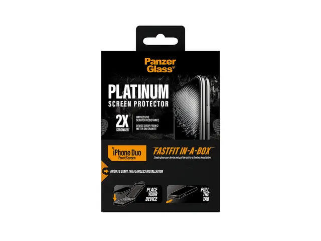 PanzerGlass Platinum Front Screen Protector iPhone Duo | FRAME FIT