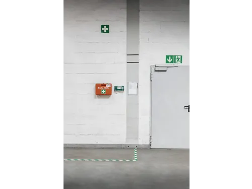 Durable Signaal Sticker Vloermarkering Groen/wit 50mmx30m