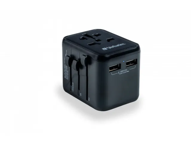 Universele reisadapter UTA-01 Stekker met 2 x USB-A poorten