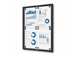 Vitrinekast Mededelingenbord Economy 4xA4 Zwart