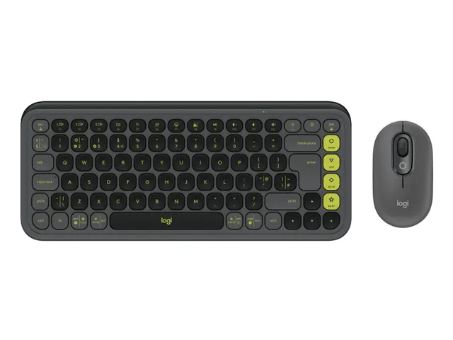 Clavier + souris Bluetooth Logitech POP Icon QWERTY GB graphite/vert