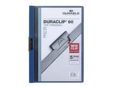 Klemmap Durable Duraclip A4 6mm 60 vellen donkerblauw