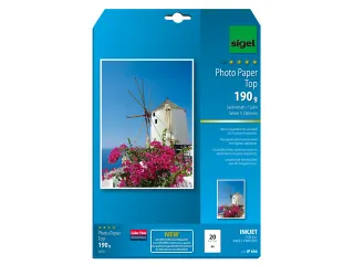 inkjetpapier Sigel A4 190 gram Fotopapier zijdemat pak a 20 blad - 1