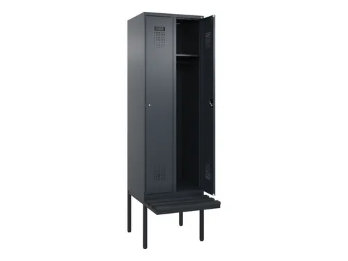 locker met bank,HxBxD 2120x600x815mm,2vak,vak B 300mm,cilinderslot