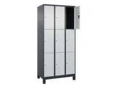 lockerkast,HxBxD 1950x900x500mm,3x3vakken,vak B 300mm,cil.-slot,voeten