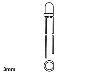LED 3mm Rood Diffuus - 8MCD - 1
