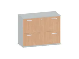 hangmappenkast 770x1000x430mm 2hangmappenframes Lichtgrijs+ Beuken