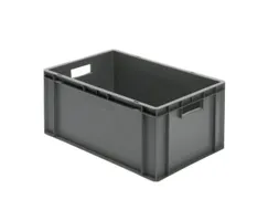 Euronorm-stapelbak 51l 270x600x400mm Wanden/bodem Gesloten Grijs