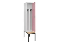locker met bank,voor scheiding van kleding,HxBxD 2120x400x815mm,1vak