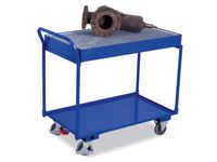 Tafelwagen 250kg 1000x600mm 2 Etages Staalplaat Met Opvangbak 60l