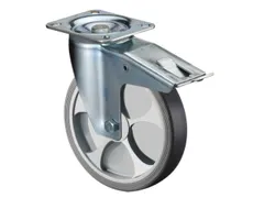 zwenkwiel m. rem,draagverm. 110kg,TPE-banden,Ø 100mm,wiellager