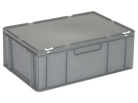 Euronorm Stapelkrat Pe Hxlxb 290X600X400Mm 54L Met Deksel Grijs