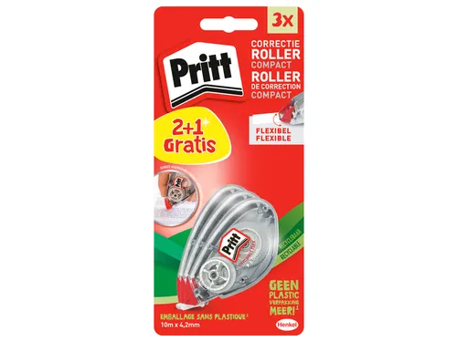 Correctieroller Pritt Compact Flex 4.2mmx10m Blister 2+1 gratis