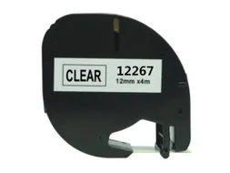 Labeltape Dymo Compatible Letratag 12267 12mm Zwart Op Transparant