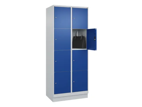 lockerkast,HxBxD 1950x800x500mm,2x4vakken,vak B 400mm,cil.-slot,sokkel