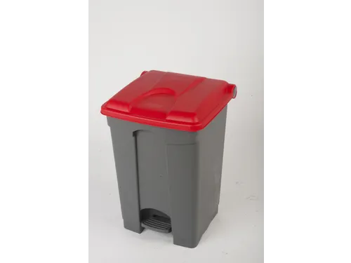 pedaalemmer,1x45l,HxBxD 600x398x410mm,romp PP grijs,deksel PP rood