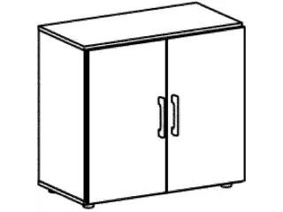 kantoorkast met openslaande deuren HxBxD 752x800x420mm hout lichtgrijs - 5