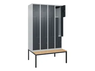 Z-garderobekast,HxBxD 2120x1200x815mm,8vak,vak B 300mm,cil.-slot - 2