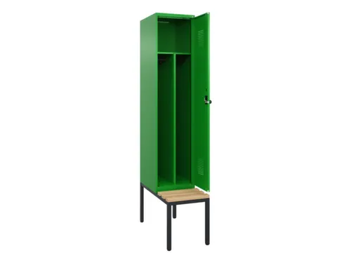 locker met bank,voor scheiding van kleding,HxBxD 2120x400x815mm,1vak