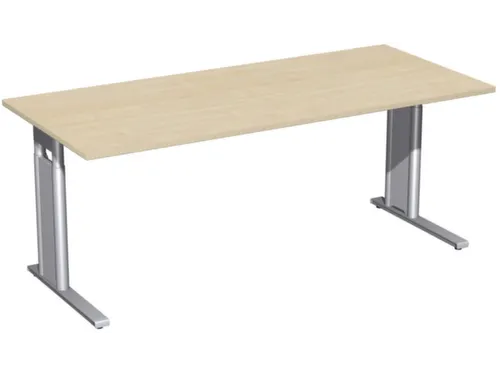 Bureau C-Poot Hxbxd 680-800x1800x800mm Decor Esdoorn Zilverkleurig
