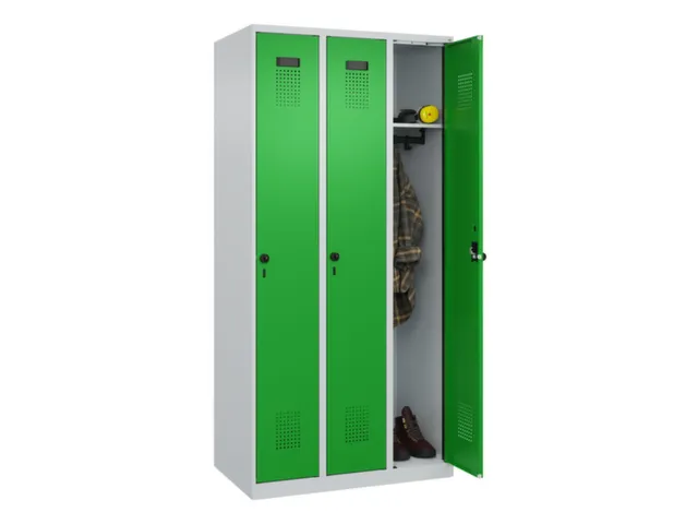 locker,HxBxD 1850x900x500mm,3vak,vak B 300mm,draaigrendel