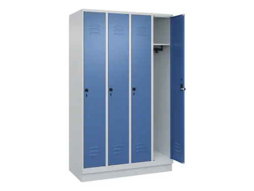 locker,HxBxD 1950x1200x500mm,4vak,vak B 300mm,draaigrendel,sokkel