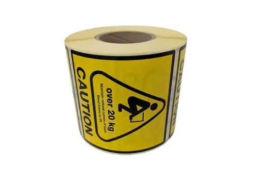 DHL Waarschuwingsetiket Tillen 20KG 75x75mm Rol 500 Stuks