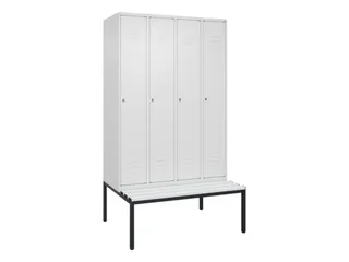 locker met bank,HxBxD 2120x1200x815mm,4vak,vak B 300mm,cil.-slot - 1
