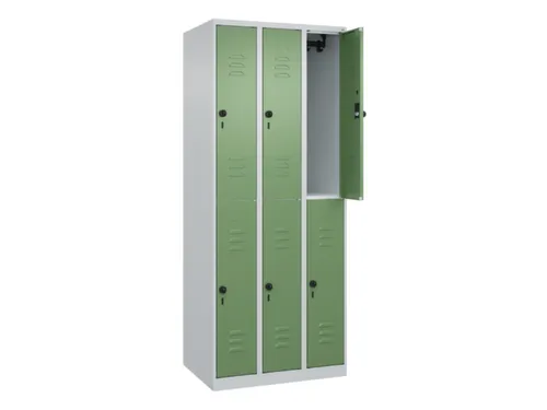 dubbeldekse locker,HxBxD 1850x750x500mm,3x2vak.,vak B 250mm