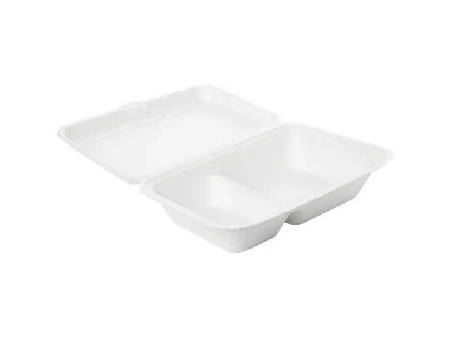 Menubox 470/300 ml, Bagasse 2 White Bagasse
