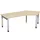In hoogte verstelbaar hoekbureau 680-800x2166x1130mm esdoorn zilver