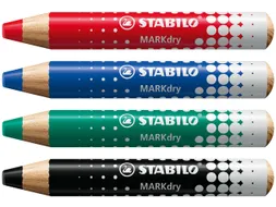 Whiteboardpotlood STABILO MARKdry 648/4 incl. slijper + microvezeldoek