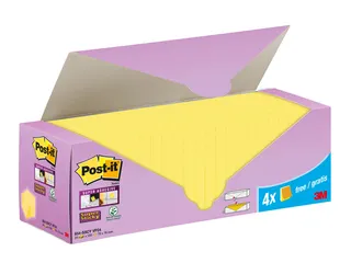Memoblok 3M Post-it 654-SSCY Super Sticky 76x76mm geel voordeelpak - 1